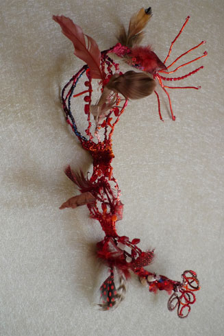 Collier rouge - sculpture (forme 2)