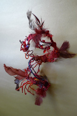 Collier rouge - sculpture (forme 3)